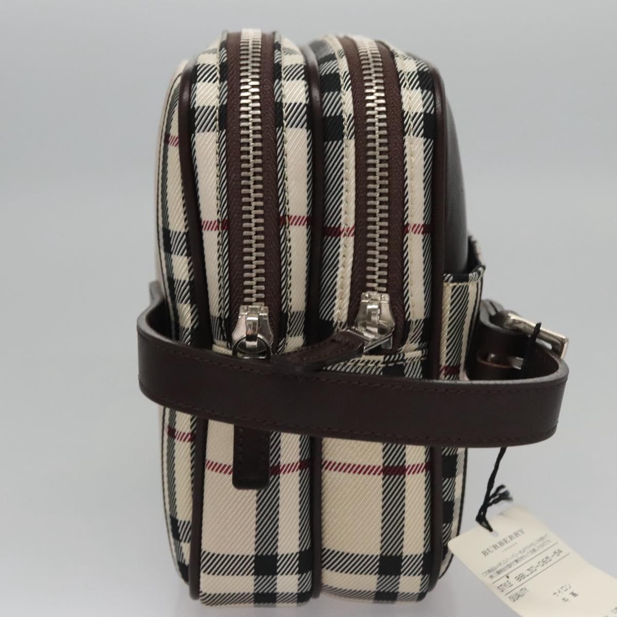 BURBERRY Nova Check Clutch Bag Nylon Beige Auth BA224AV