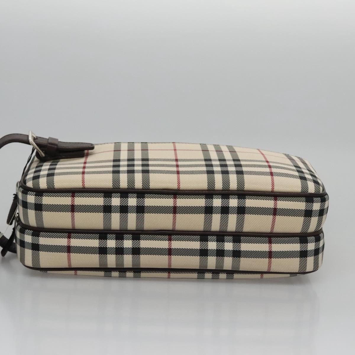 BURBERRY Nova Check Clutch Bag Nylon Beige Auth BA224AV
