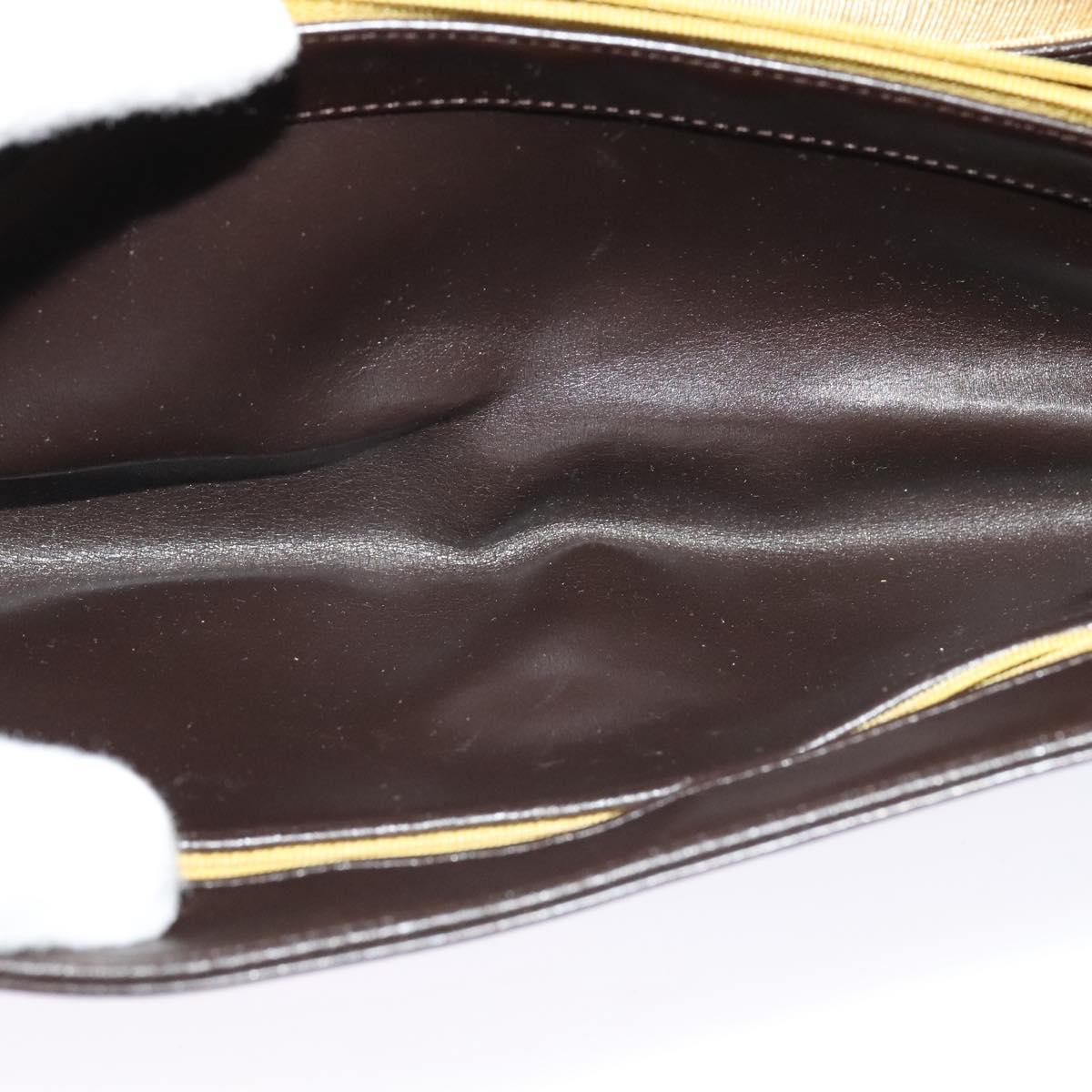 Christian Dior Shoulder Bag Leather Brown Gold Auth BA2252