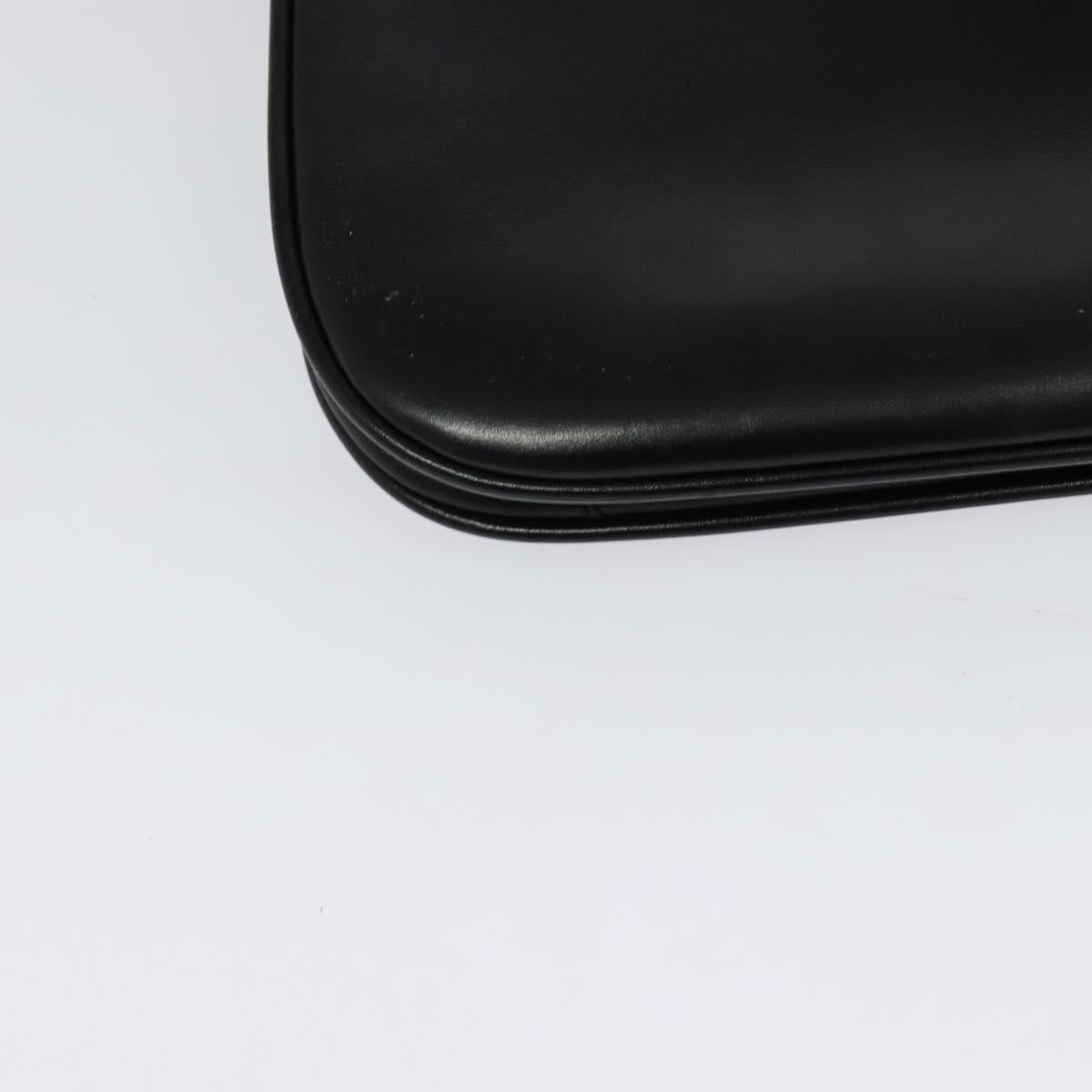 BALLY Shoulder Bag Leather Black Gold Auth BA2261