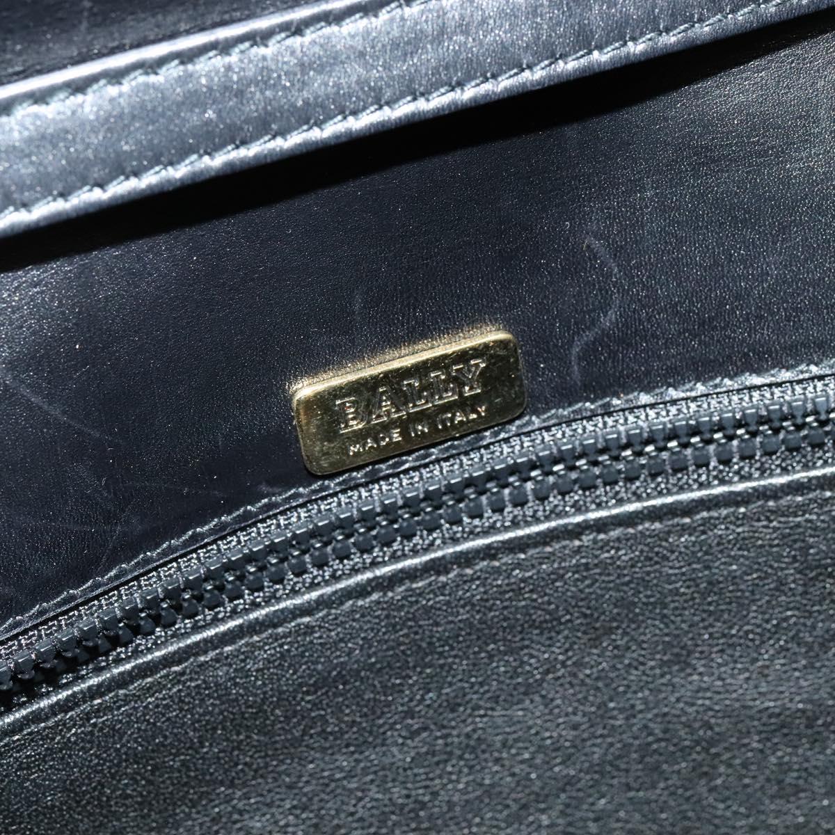 BALLY Shoulder Bag Leather Black Gold Auth BA2261