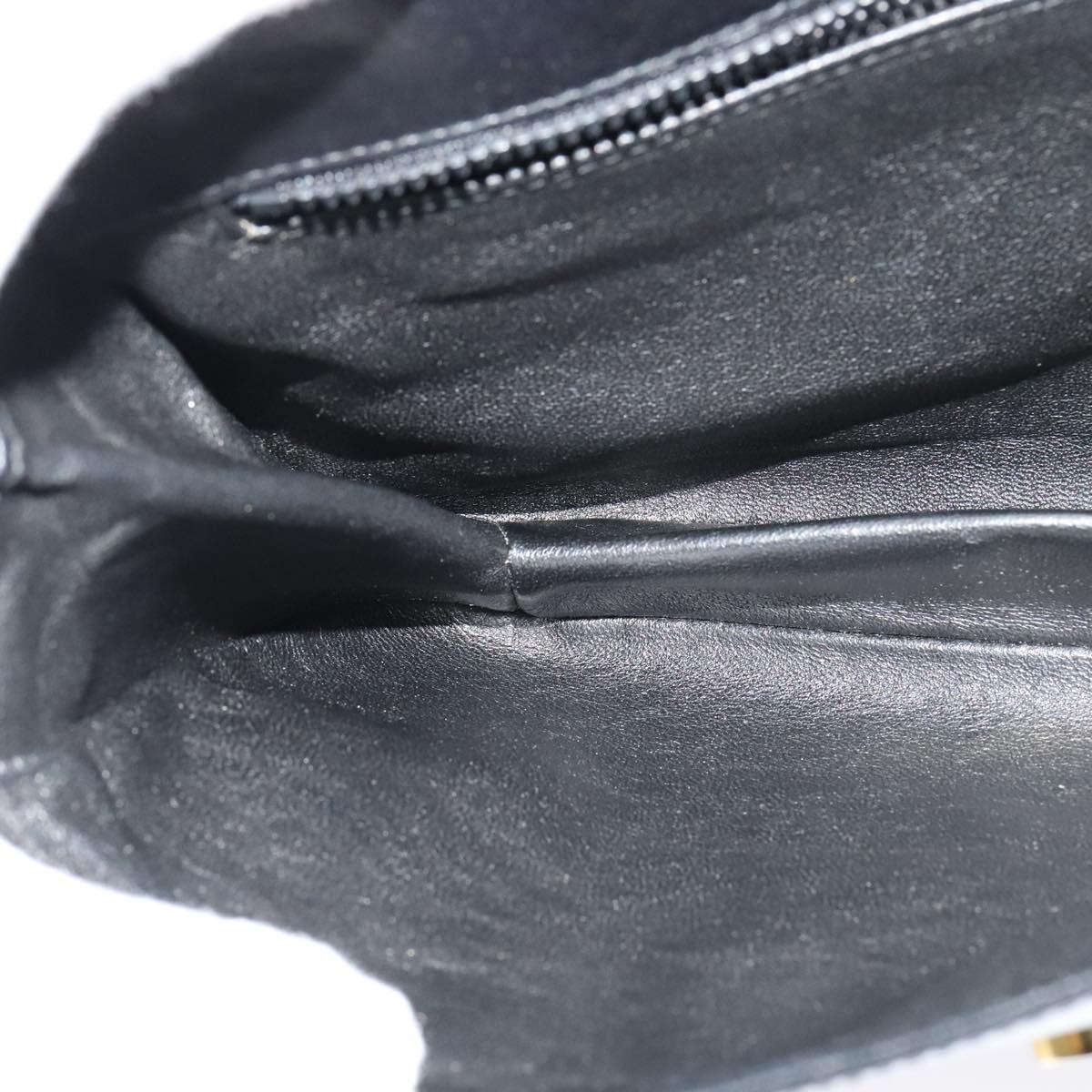BALLY Shoulder Bag Leather Black Gold Auth BA2261