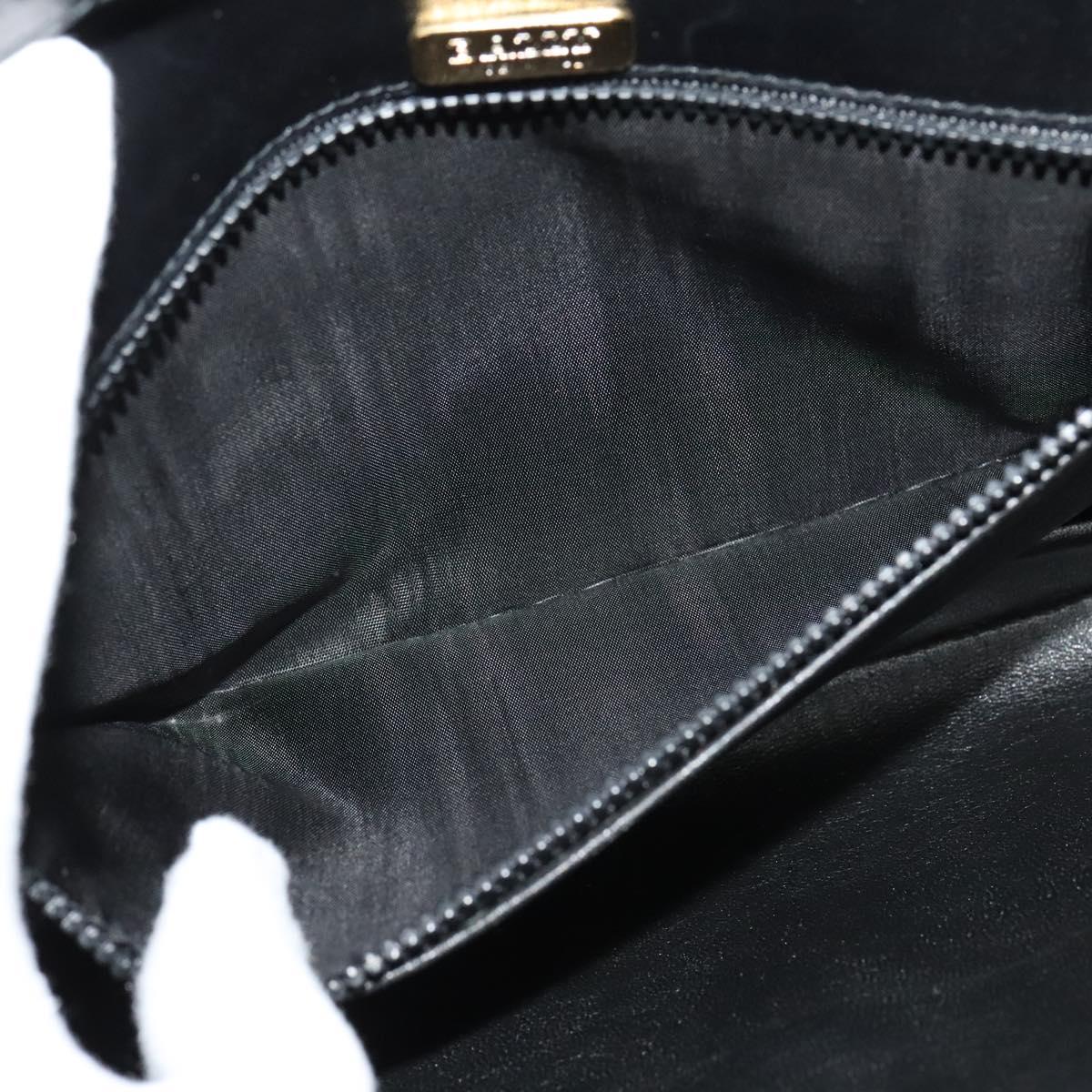 BALLY Shoulder Bag Leather Black Gold Auth BA2261