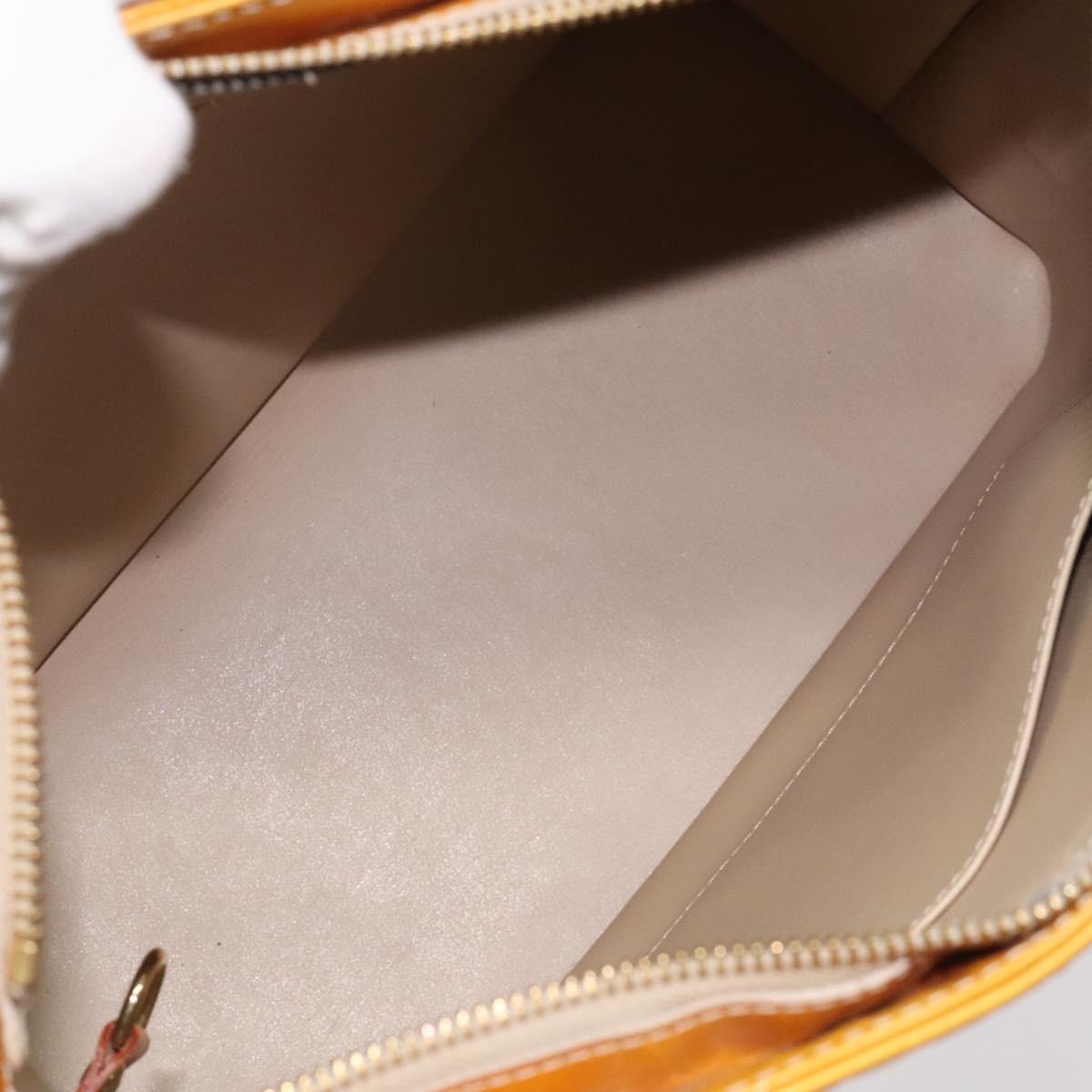 LOUIS VUITTON Monogram Vernis Houston Hand Bag Beige M91004 LV Auth BA2272