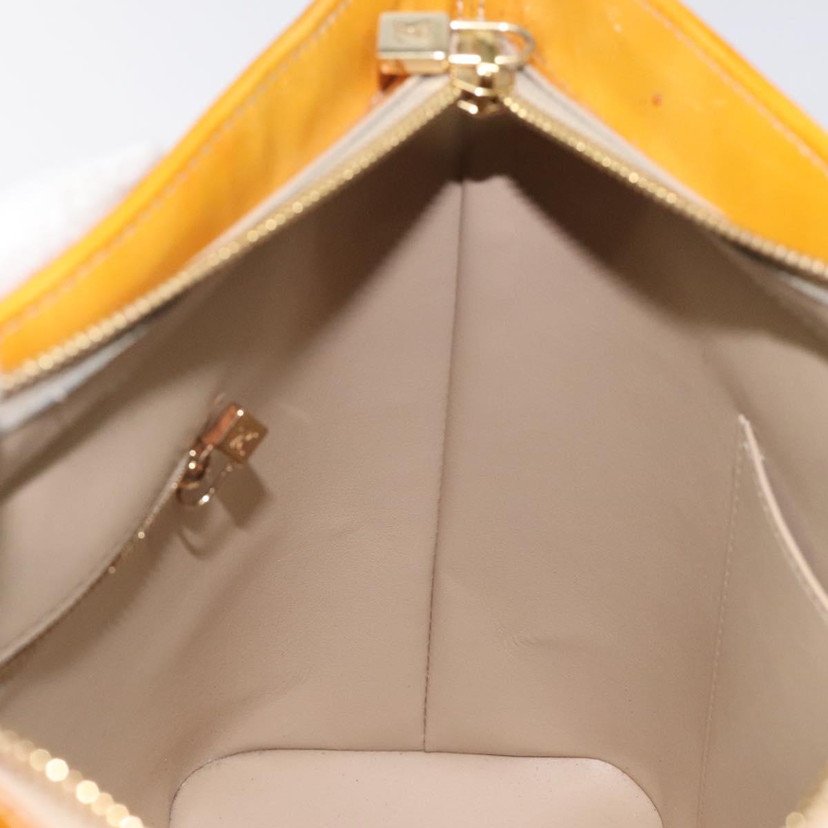 LOUIS VUITTON Monogram Vernis Houston Hand Bag Beige M91004 LV Auth BA2272