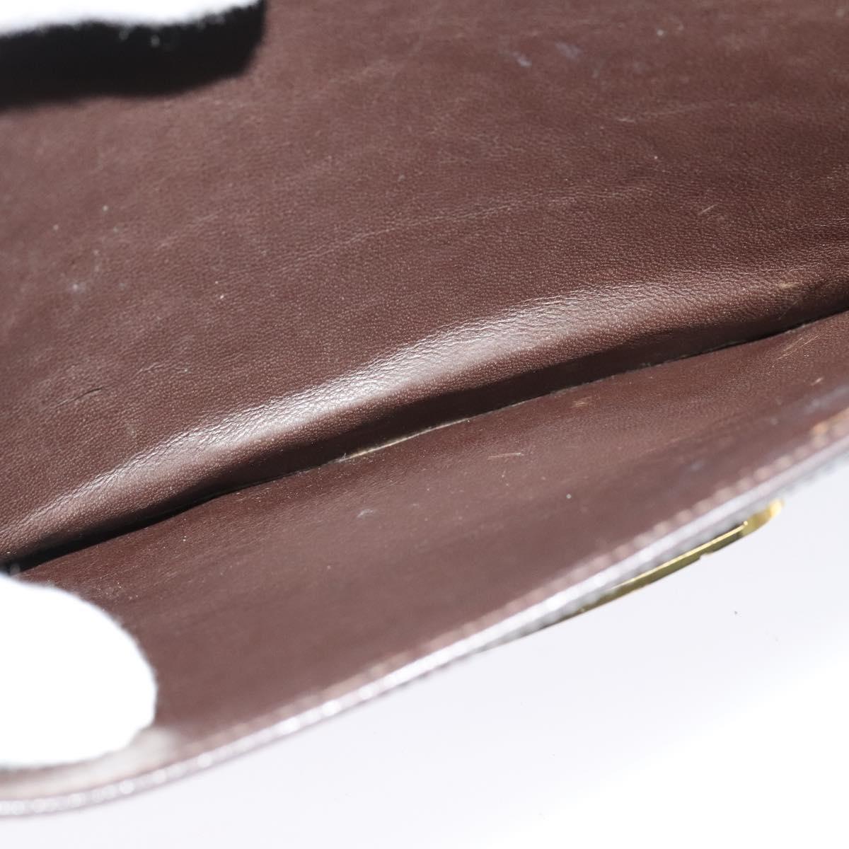 CELINE C Sulky Shoulder Bag Canvas Brown Gold Auth BA2276