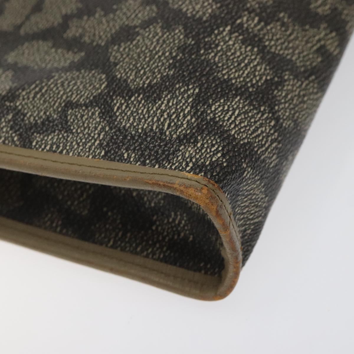 SAINT LAURENT Clutch Bag PVC Leather Beige Auth BA2278