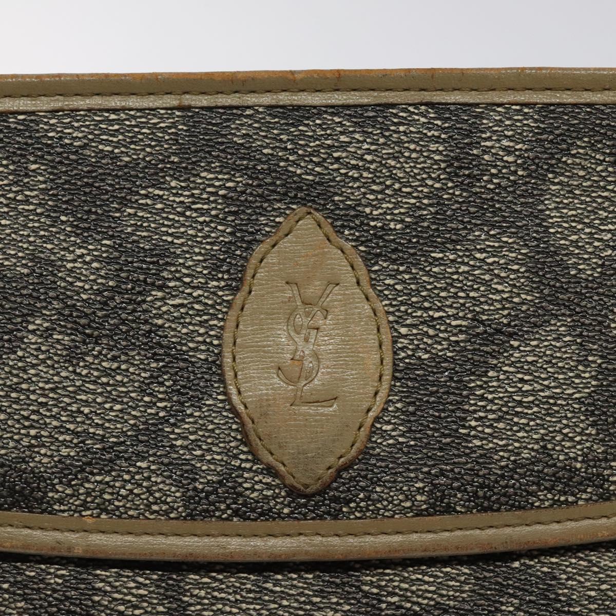 SAINT LAURENT Clutch Bag PVC Leather Beige Auth BA2278