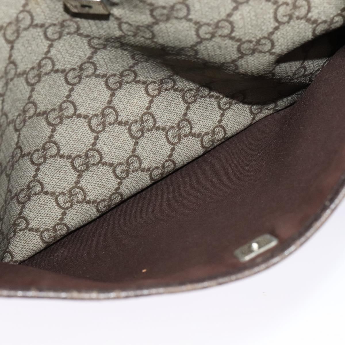 GUCCI GG Supreme Shoulder Bag PVC Beige Gold 141626 Auth BA2287