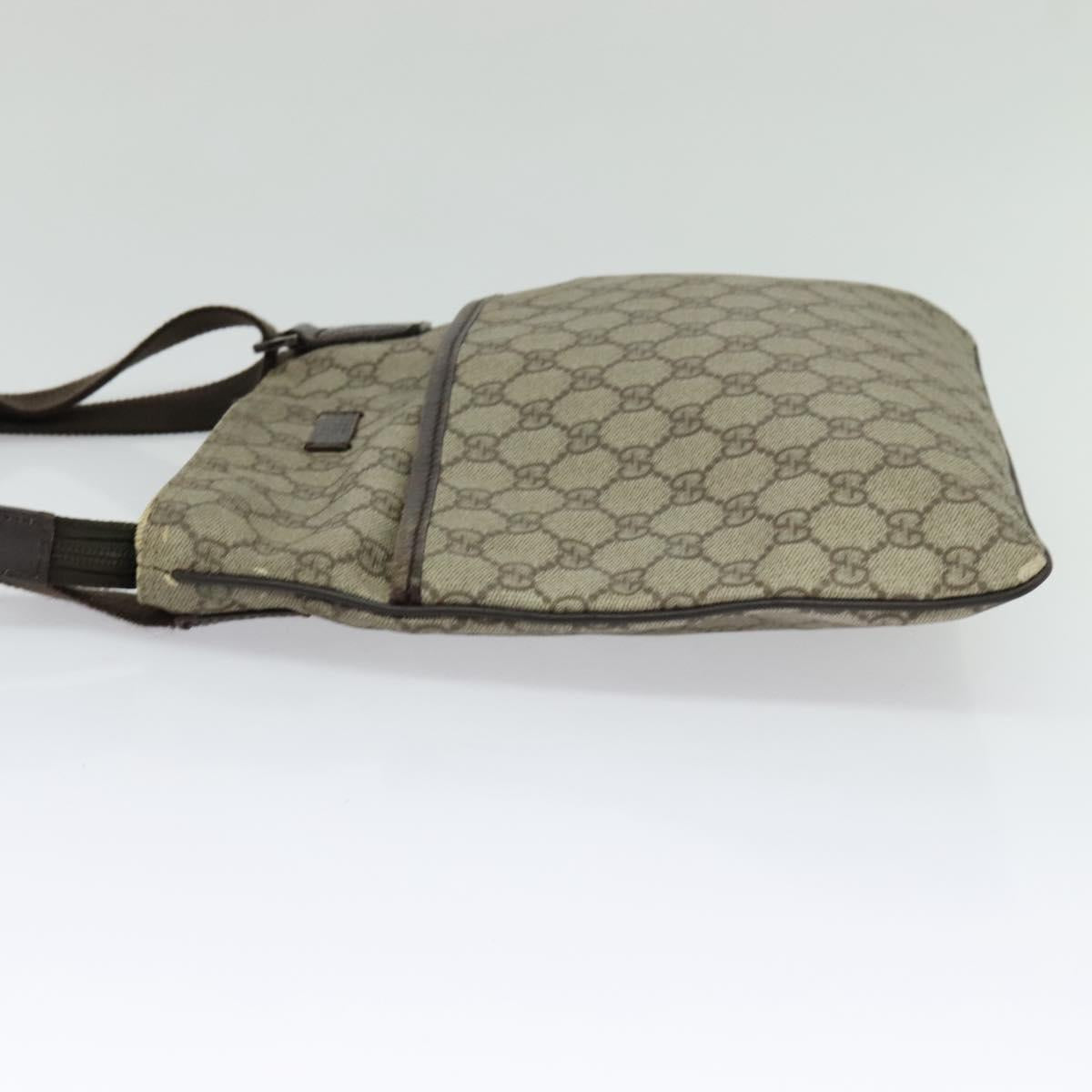 GUCCI GG Supreme Shoulder Bag PVC Beige Gold 141626 Auth BA2287