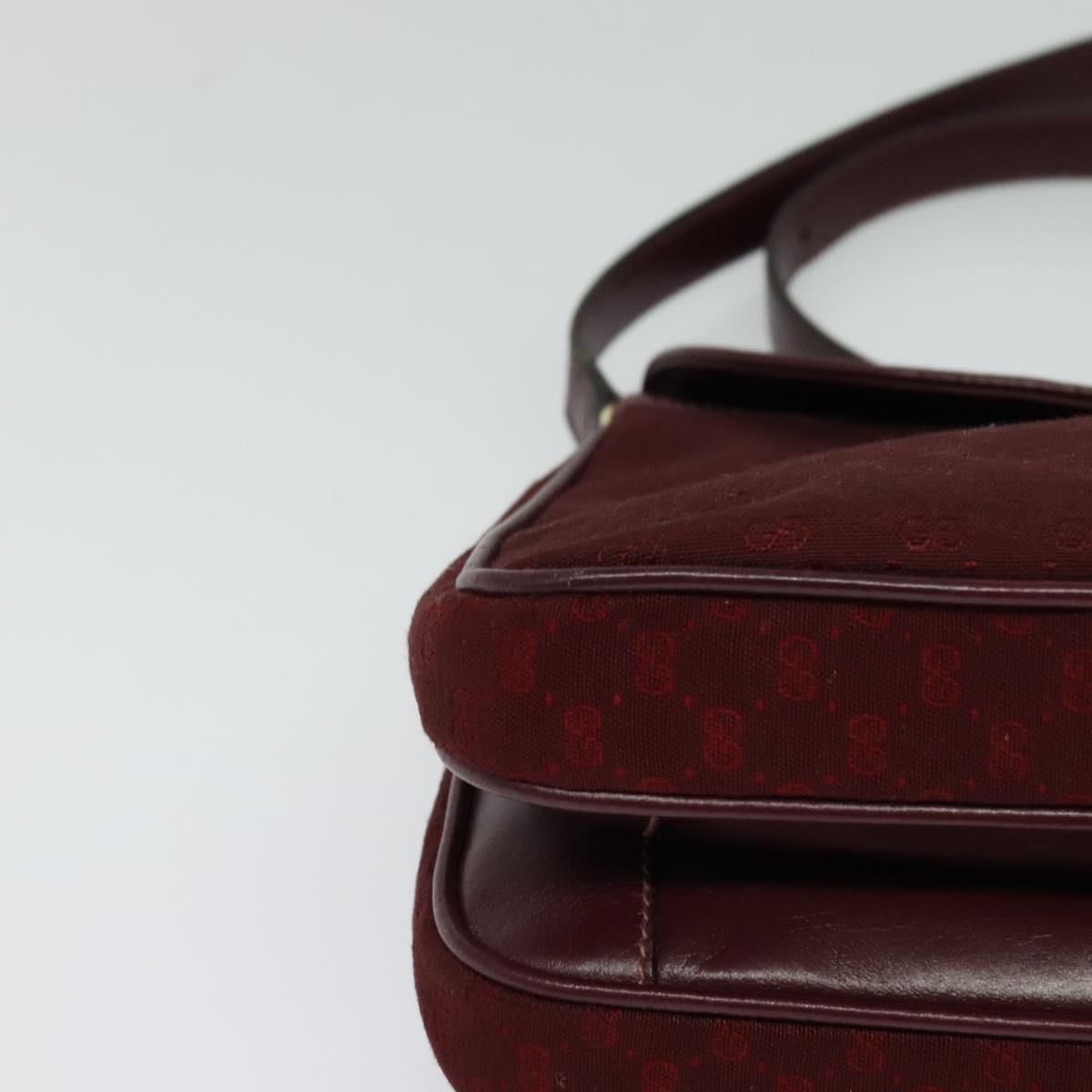 GUCCI Micro GG Canvas Shoulder Bag Red Gold Auth BA2289