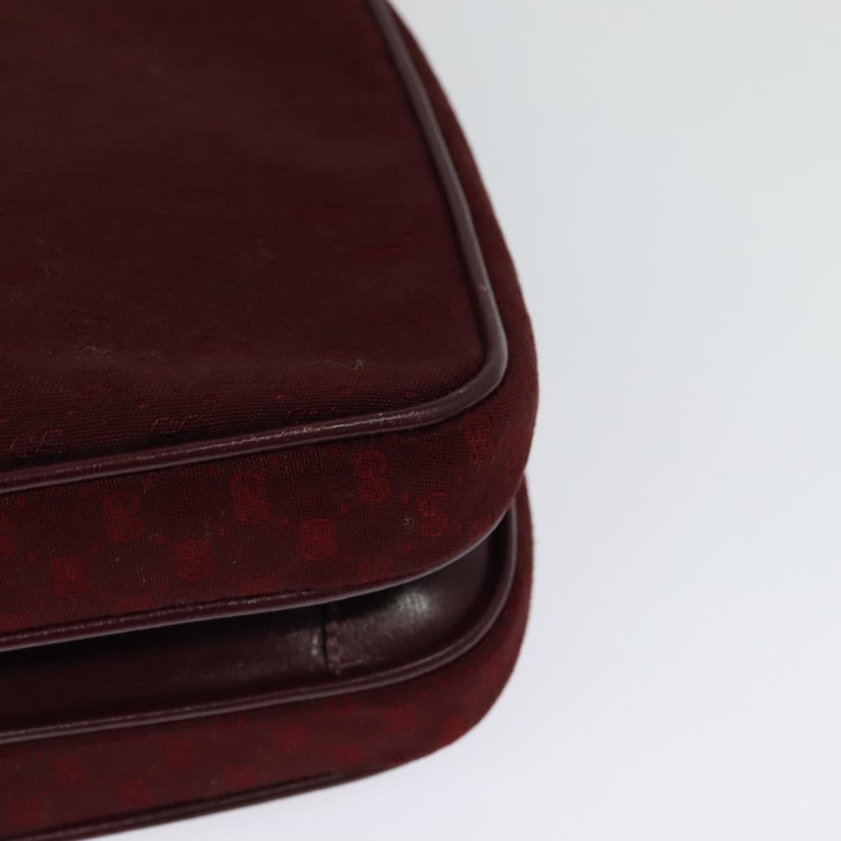 GUCCI Micro GG Canvas Shoulder Bag Red Gold Auth BA2289