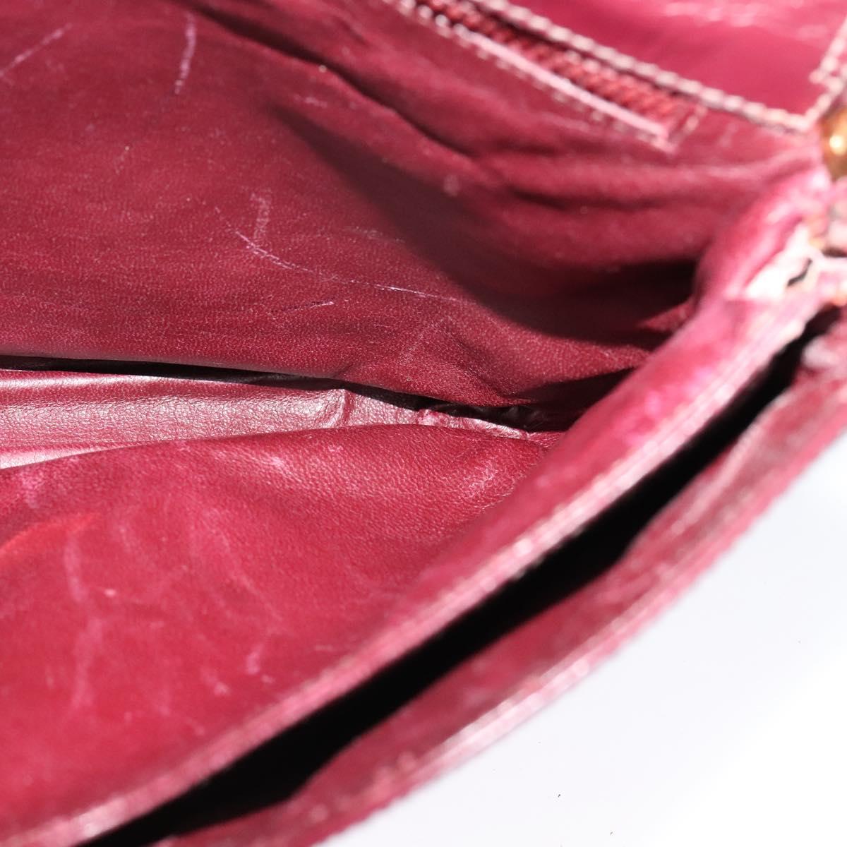 GUCCI Micro GG Canvas Shoulder Bag Red Gold Auth BA2289