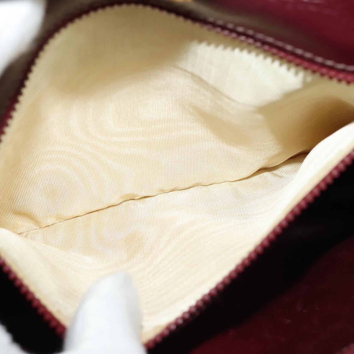 GUCCI Micro GG Canvas Shoulder Bag Red Gold Auth BA2289