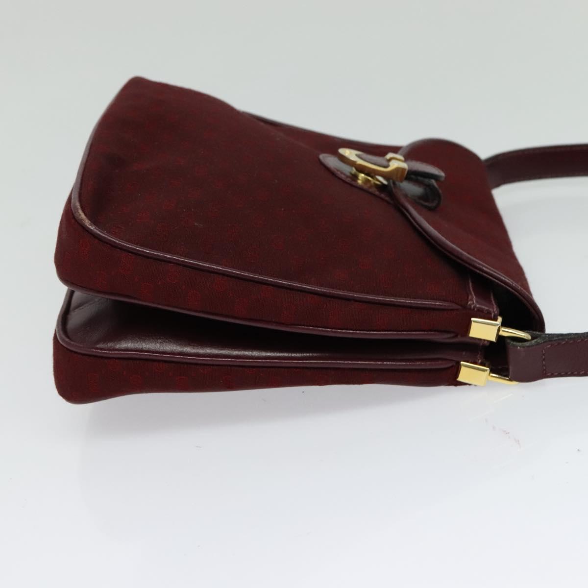 GUCCI Micro GG Canvas Shoulder Bag Red Gold Auth BA2289