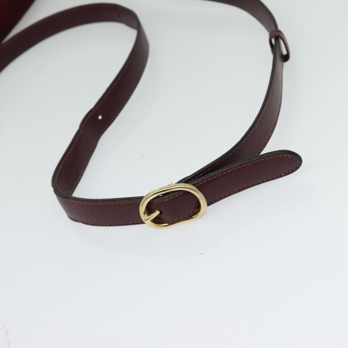 GUCCI Micro GG Canvas Shoulder Bag Red Gold Auth BA2289