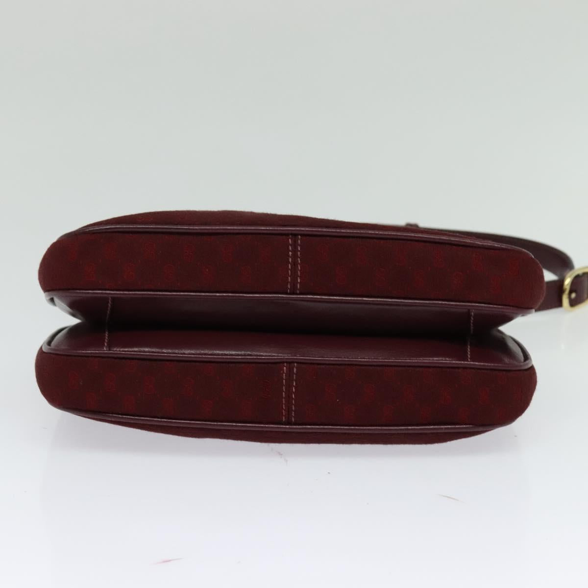 GUCCI Micro GG Canvas Shoulder Bag Red Gold Auth BA2289