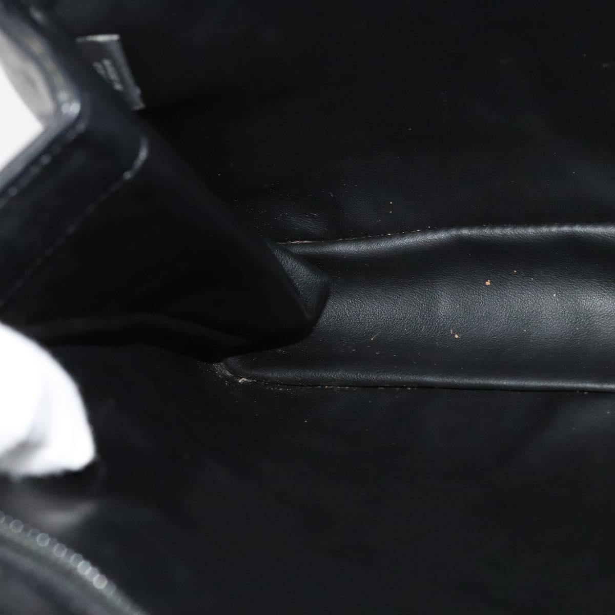 BALLY Shoulder Bag Leather Black Gold Auth BA2292