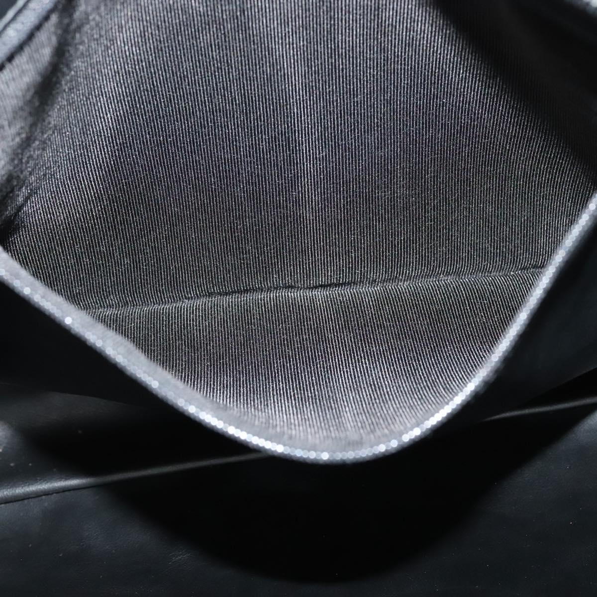 BALLY Shoulder Bag Leather Black Gold Auth BA2292