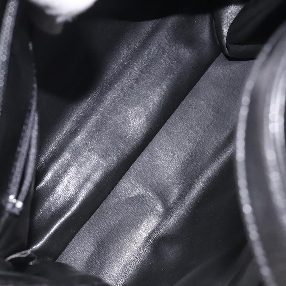 BALLY Hand Bag Leather Black Gold Auth BA2294