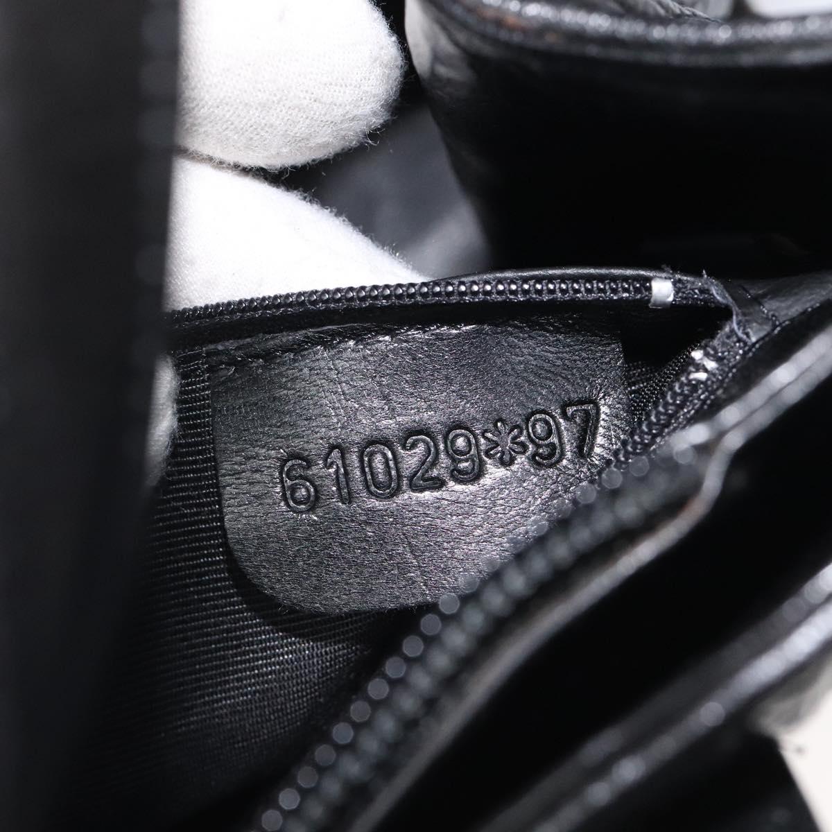 BALLY Hand Bag Leather Black Gold Auth BA2294