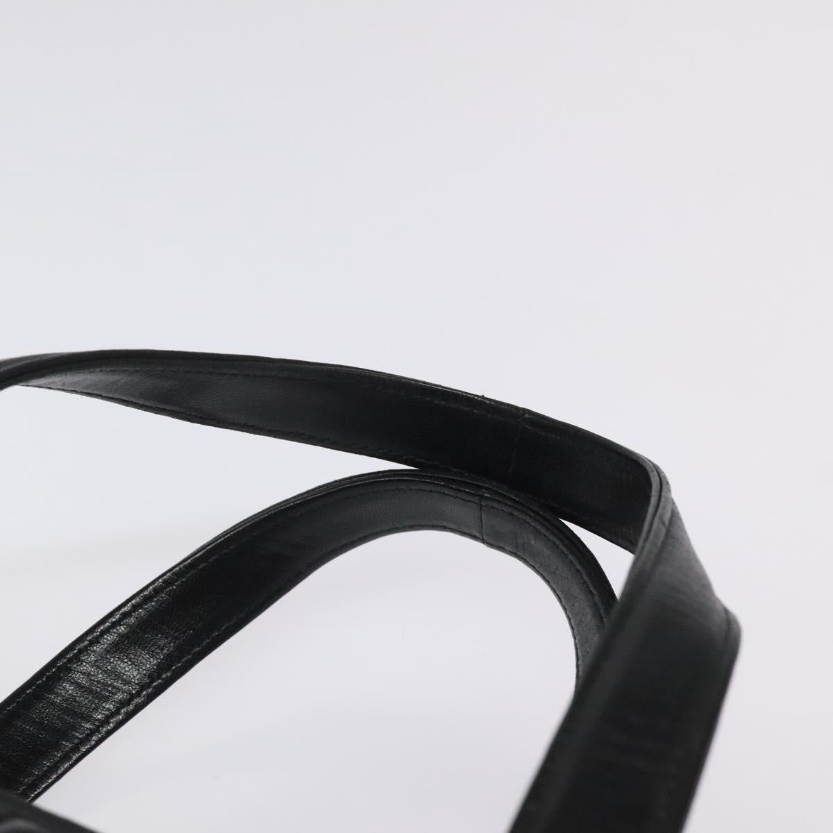 BALLY Hand Bag Leather Black Gold Auth BA2294