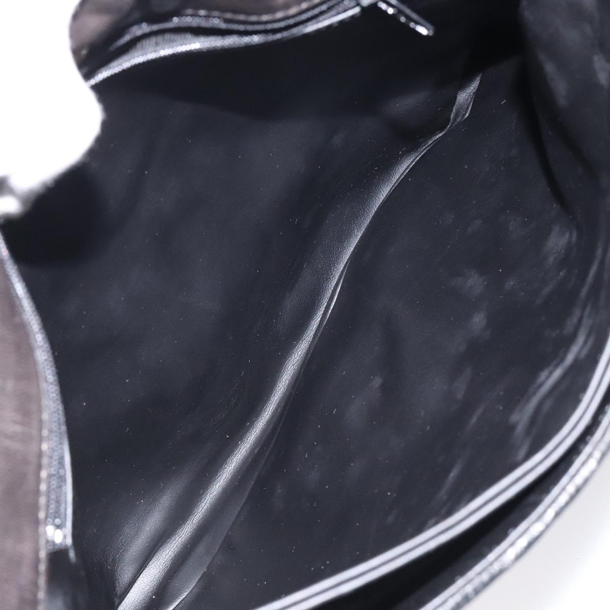 BALLY Hand Bag Leather Black Gold Auth BA2296