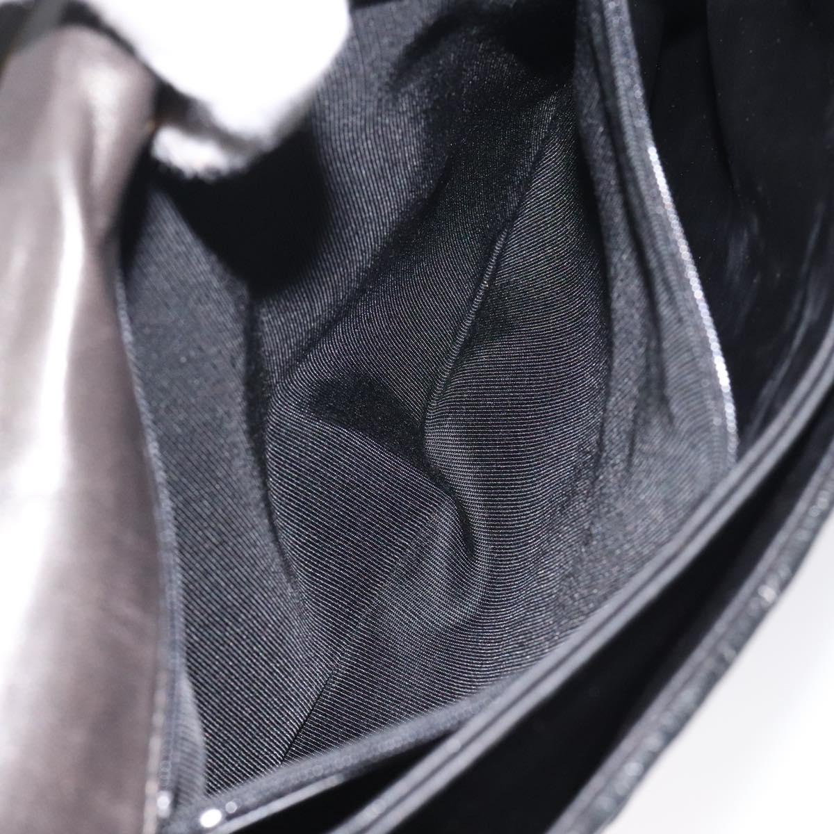 BALLY Hand Bag Leather Black Gold Auth BA2296