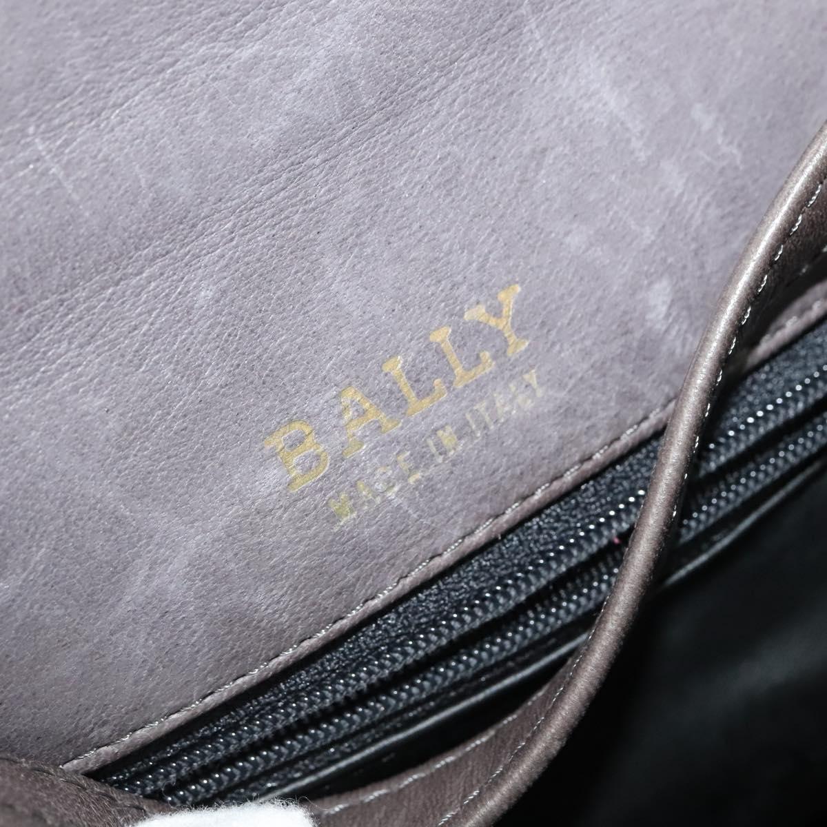 BALLY Shoulder Bag Leather Red Gold Auth BA2299