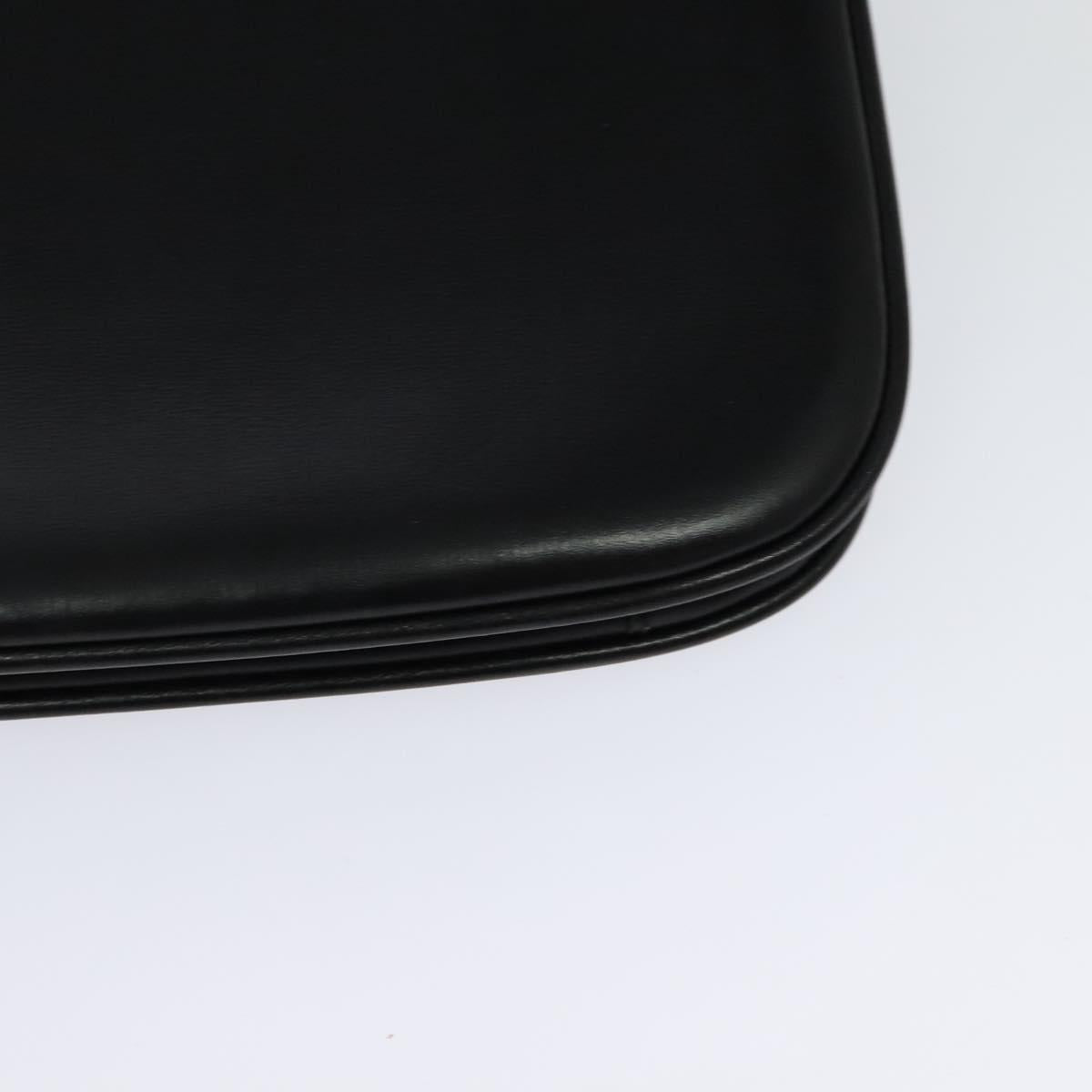 BALLY Shoulder Bag Leather Black Gold Auth BA2300