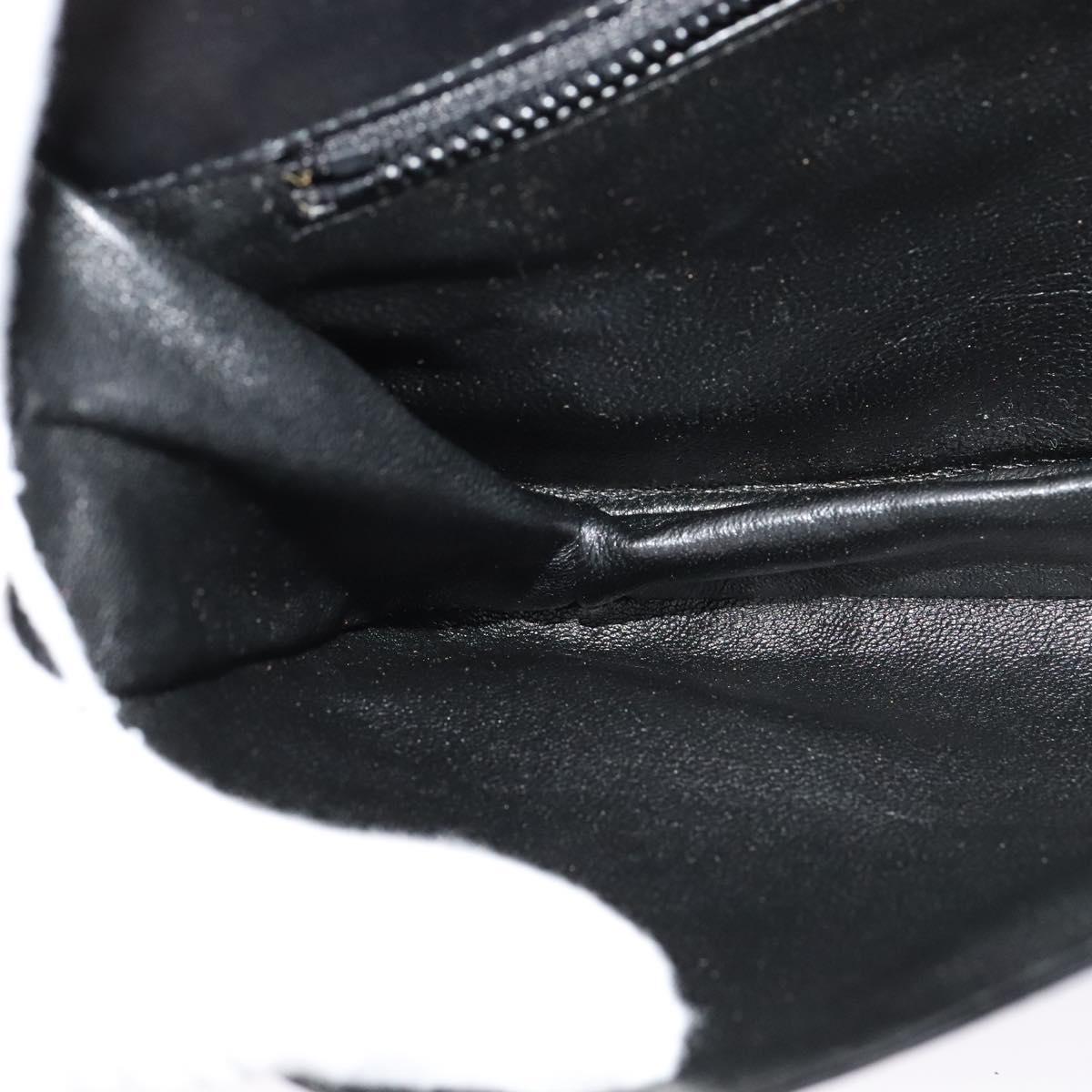 BALLY Shoulder Bag Leather Black Gold Auth BA2300