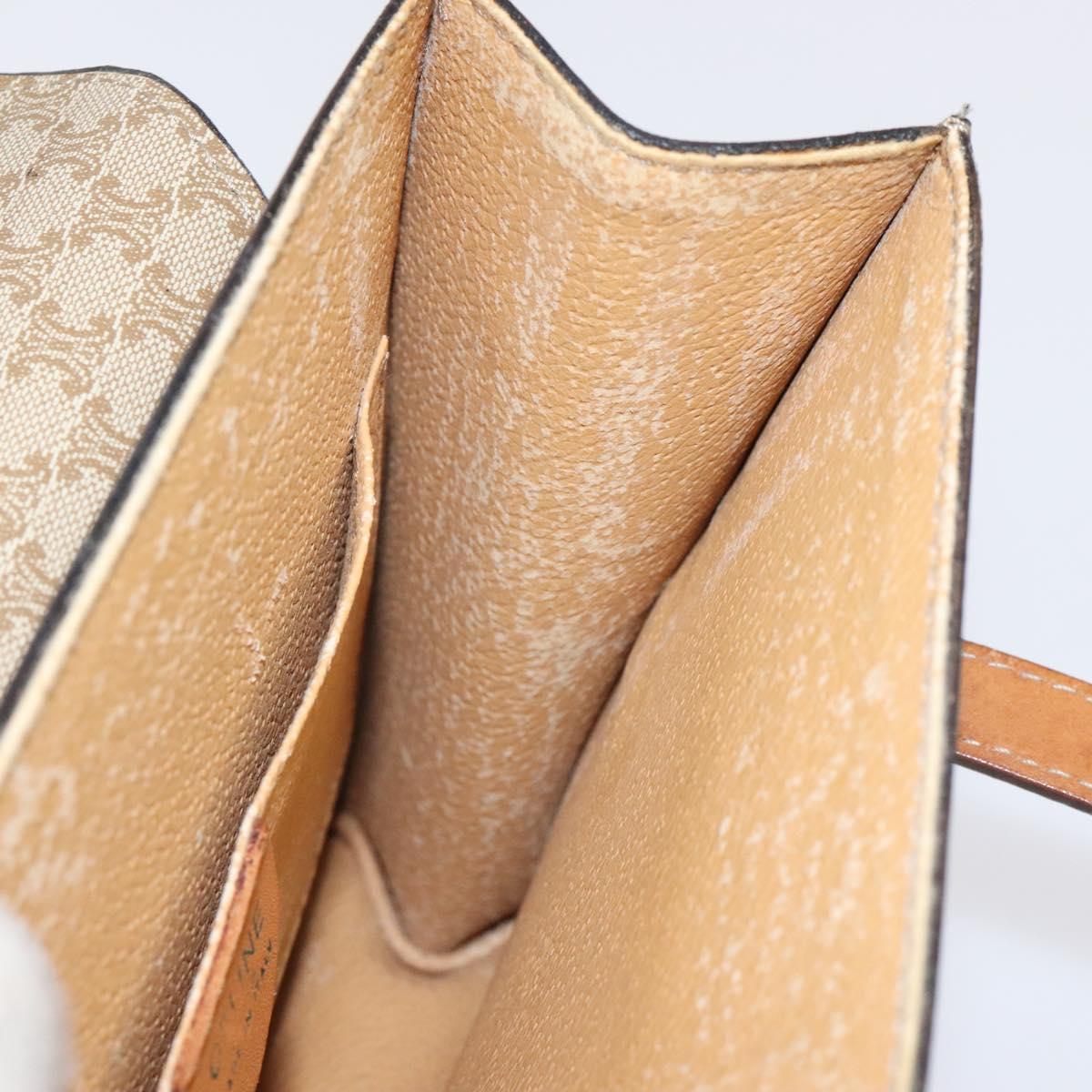 CELINE Macadam Canvas Hand Bag PVC Beige Gold Auth BA2310