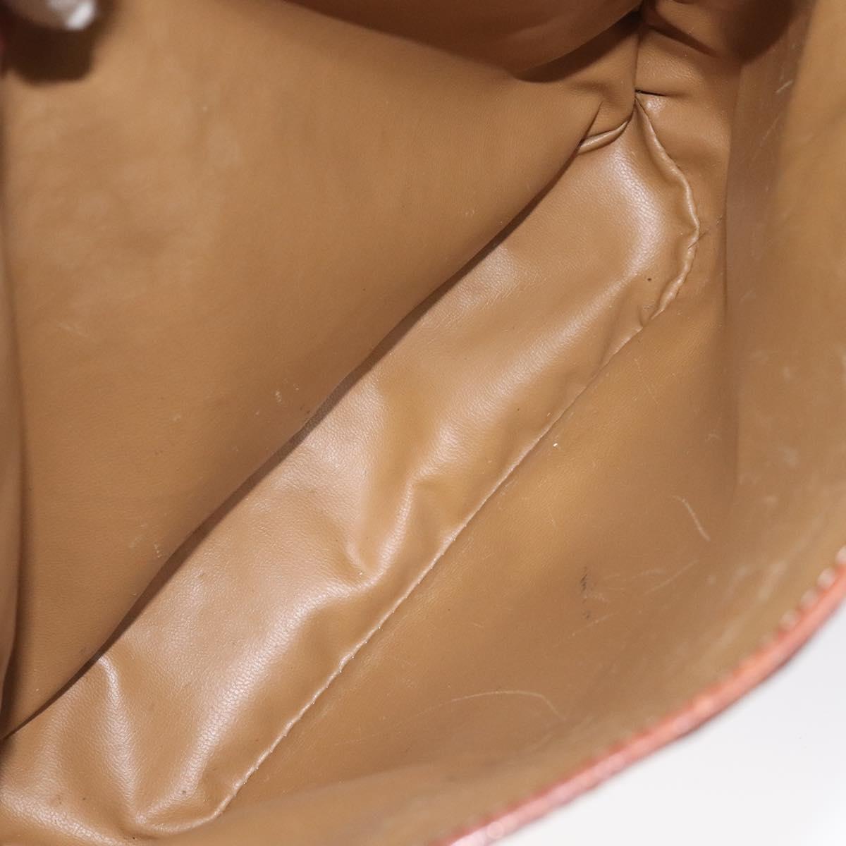 CELINE Macadam Canvas Tote Bag PVC Beige Gold Auth BA2311