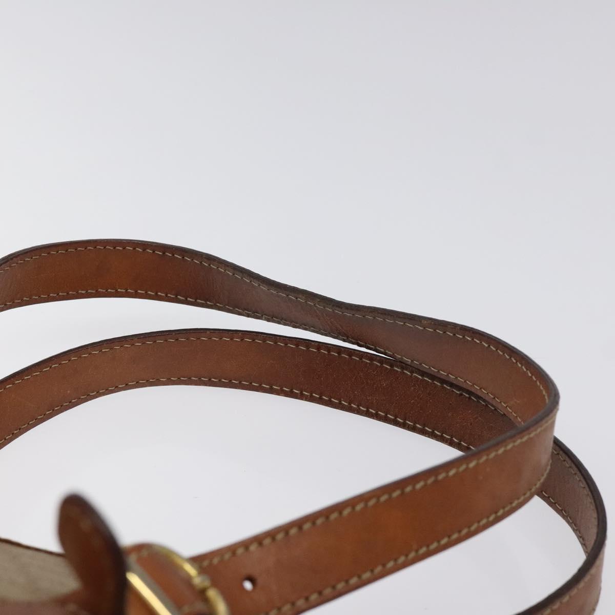 CELINE Macadam Canvas Tote Bag PVC Beige Gold Auth BA2311