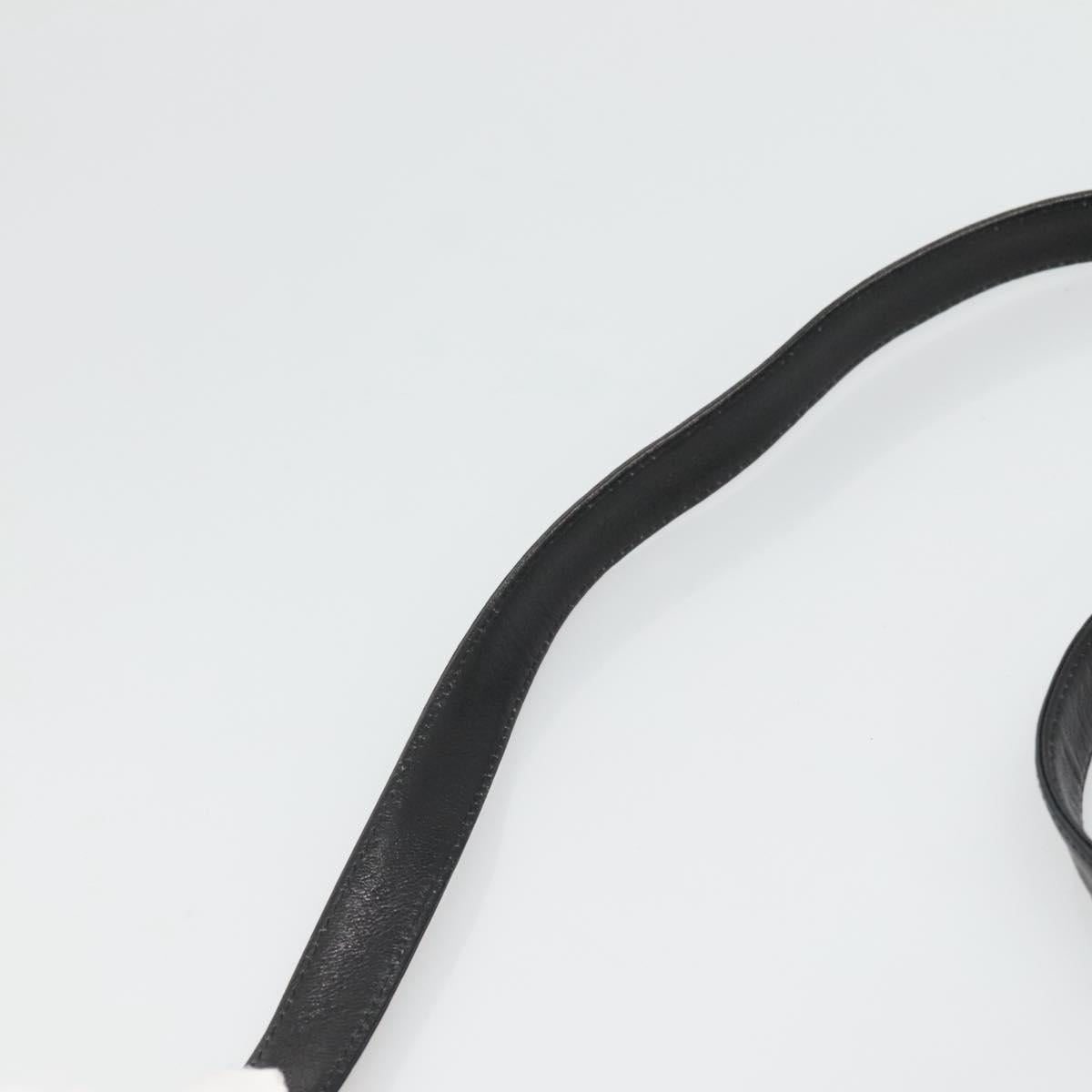 Christian Dior Shoulder Bag Leather Black Gold Auth BA2316