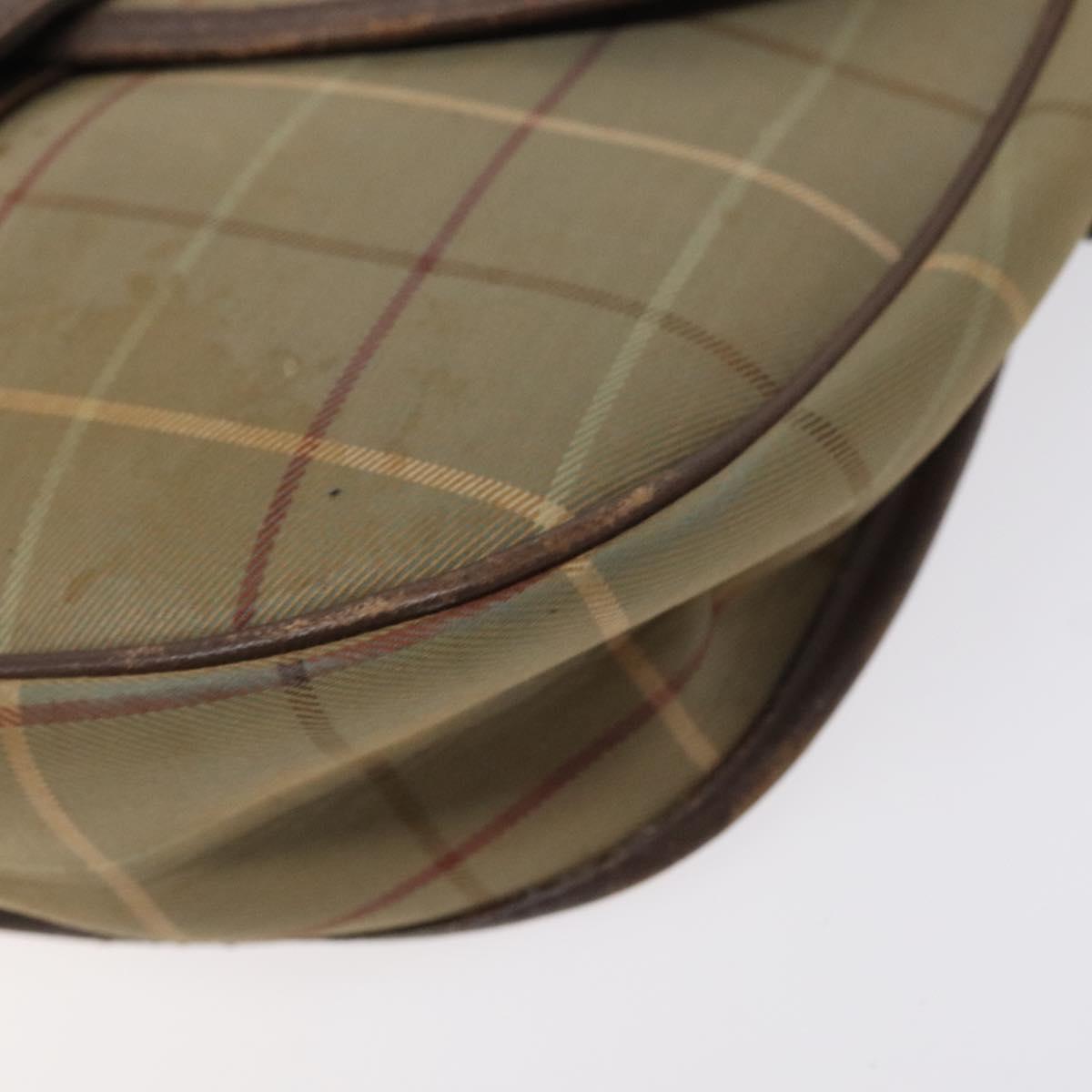 Burberrys Nova Check Shoulder Bag Canvas Beige Gold Auth BA2319