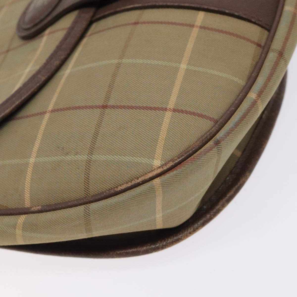 Burberrys Nova Check Shoulder Bag Canvas Beige Gold Auth BA2319