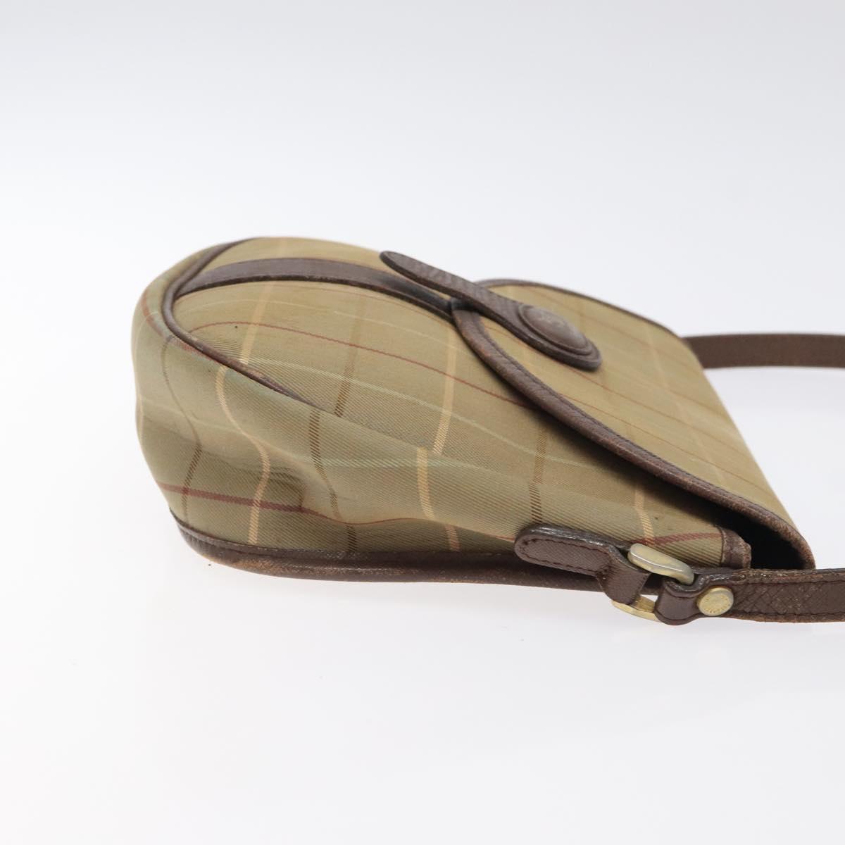 Burberrys Nova Check Shoulder Bag Canvas Beige Gold Auth BA2319