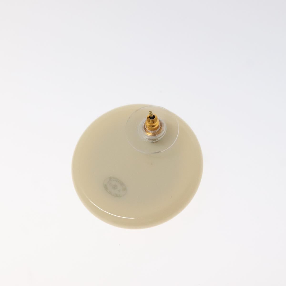 CHANEL Pierce plastic White CC Auth BA2337