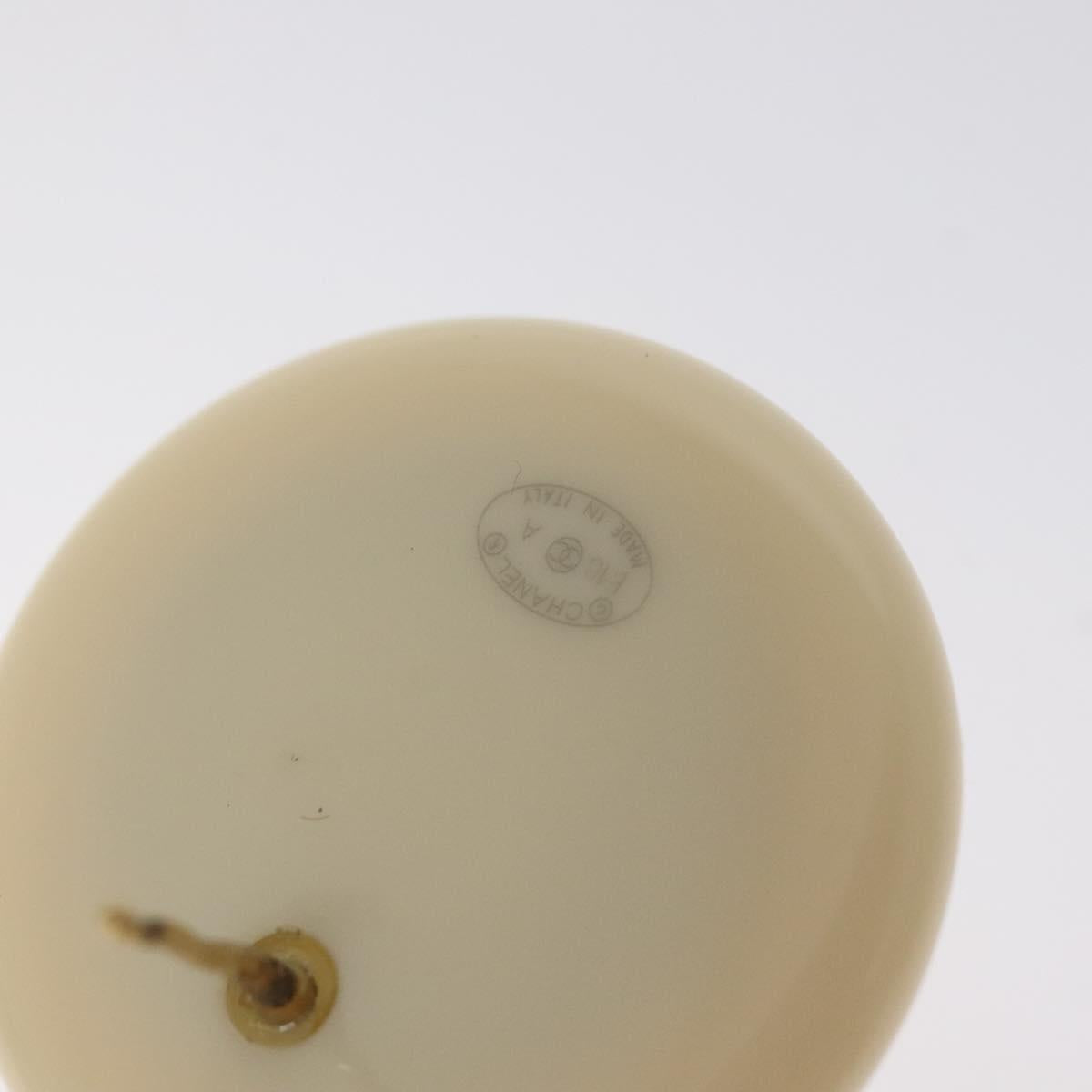 CHANEL Pierce plastic White CC Auth BA2337