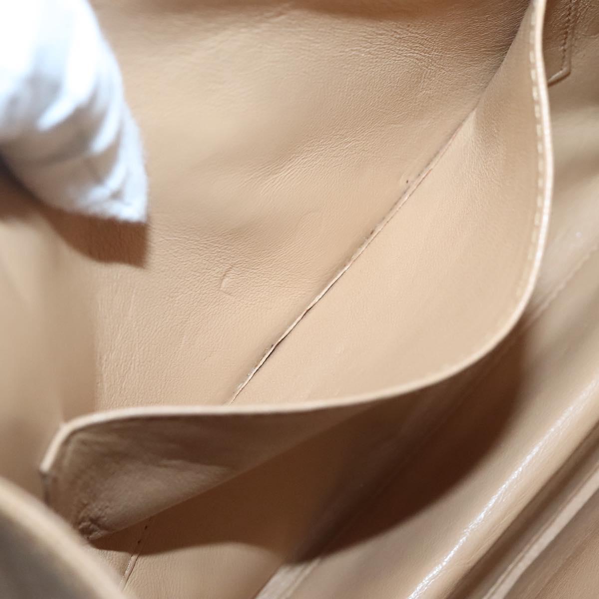 CHANEL Shoulder Bag Caviar Skin Beige Gold CC Auth BA2341