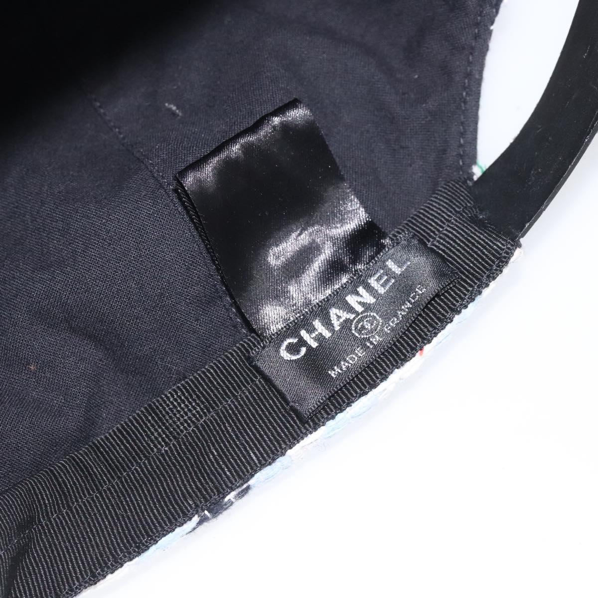 CHANEL Airline Cap Cotton Multicolor CC Auth BA2344