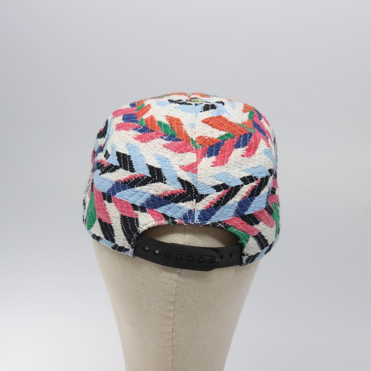CHANEL Airline Cap Cotton Multicolor CC Auth BA2344