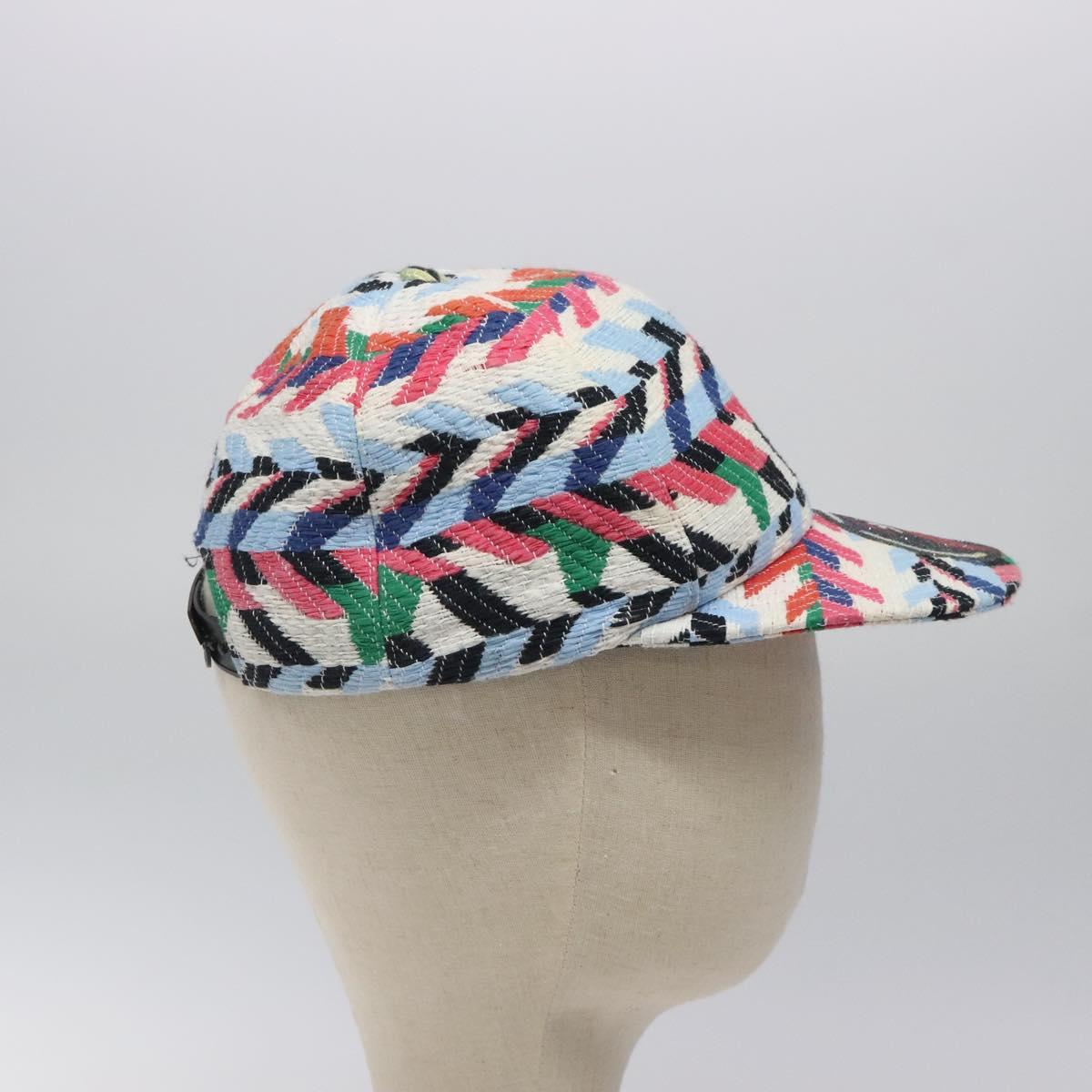 CHANEL Airline Cap Cotton Multicolor CC Auth BA2344