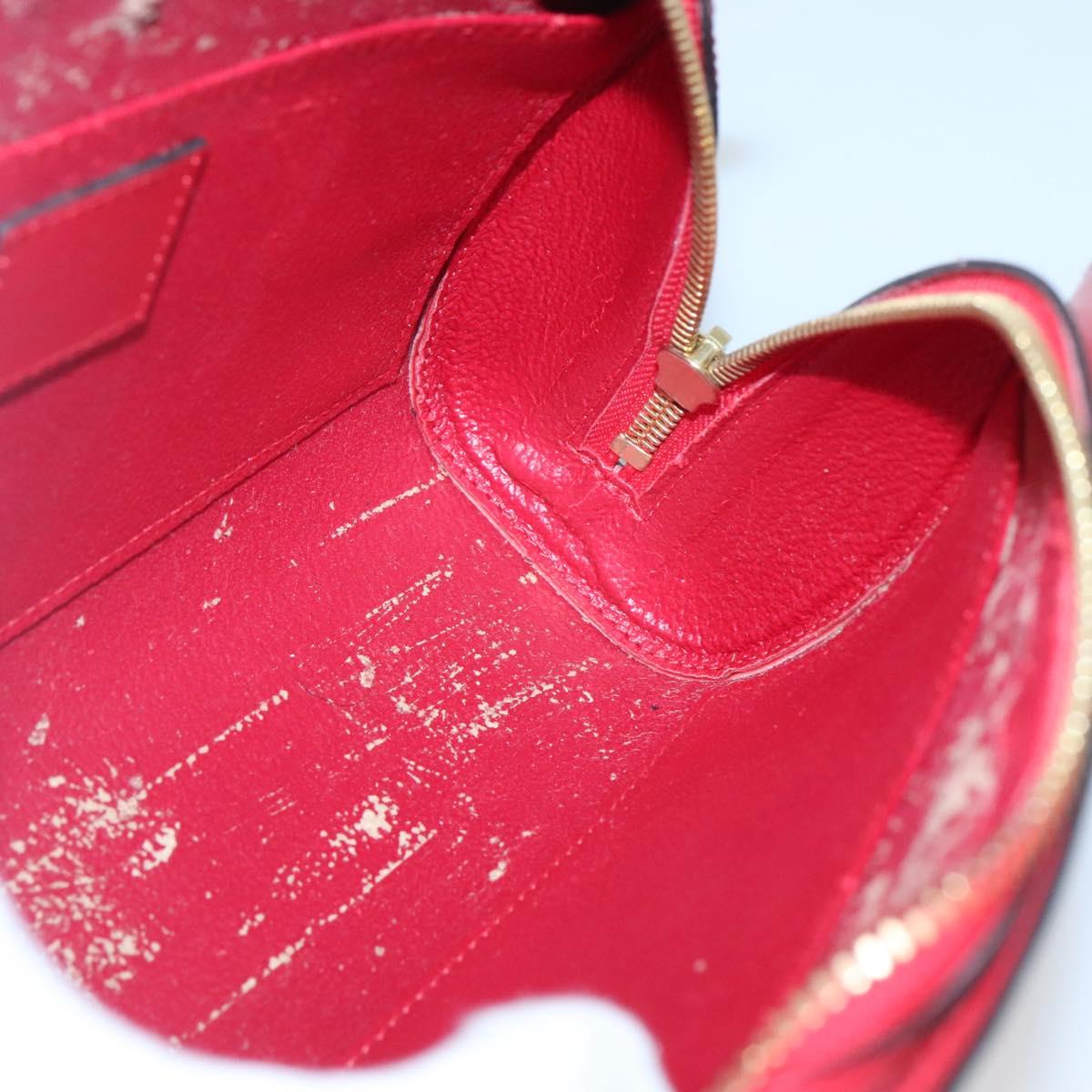 LOUIS VUITTON Epi Dauphine MM Pouch Red M48457 LV Auth BA2387