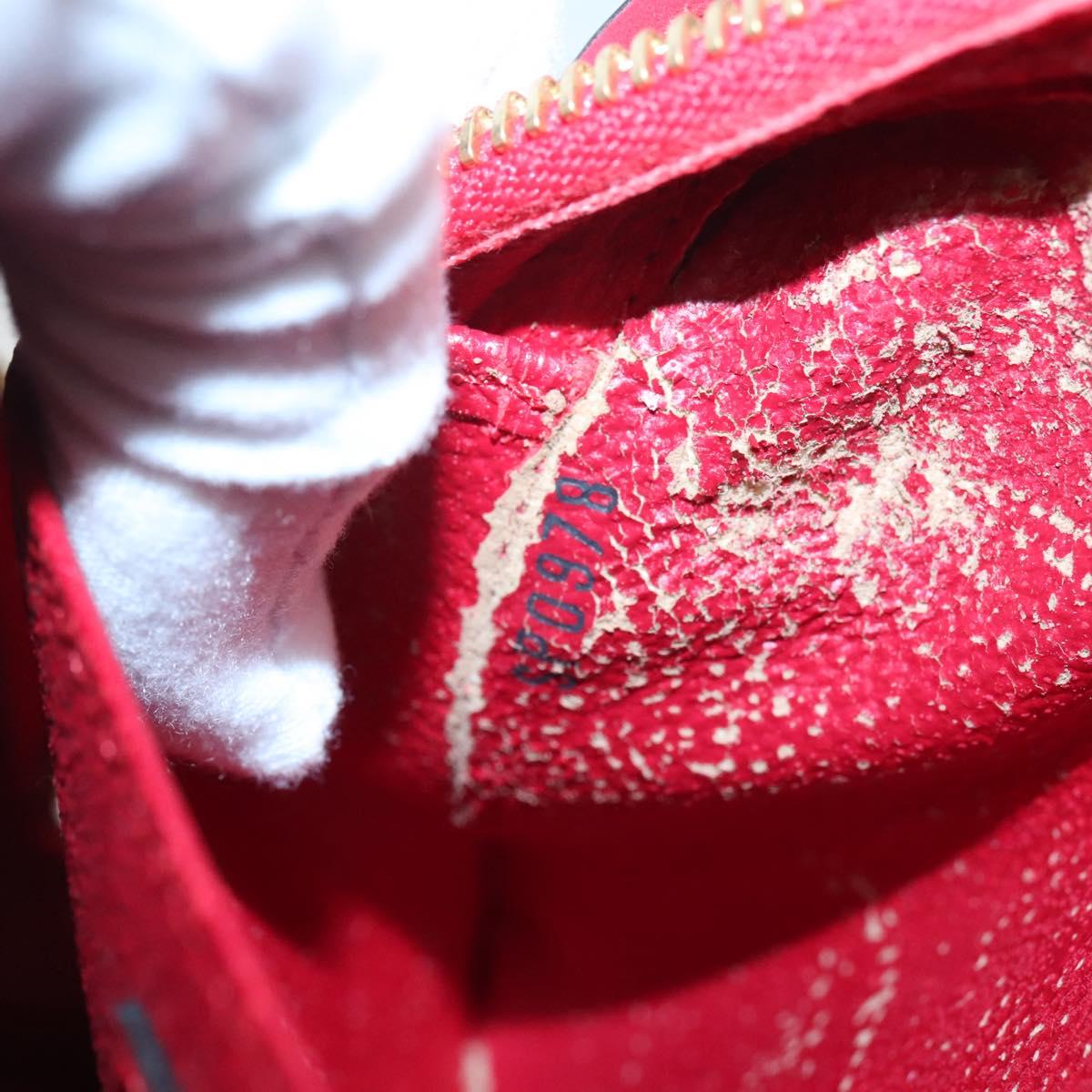 LOUIS VUITTON Epi Dauphine MM Pouch Red M48457 LV Auth BA2387