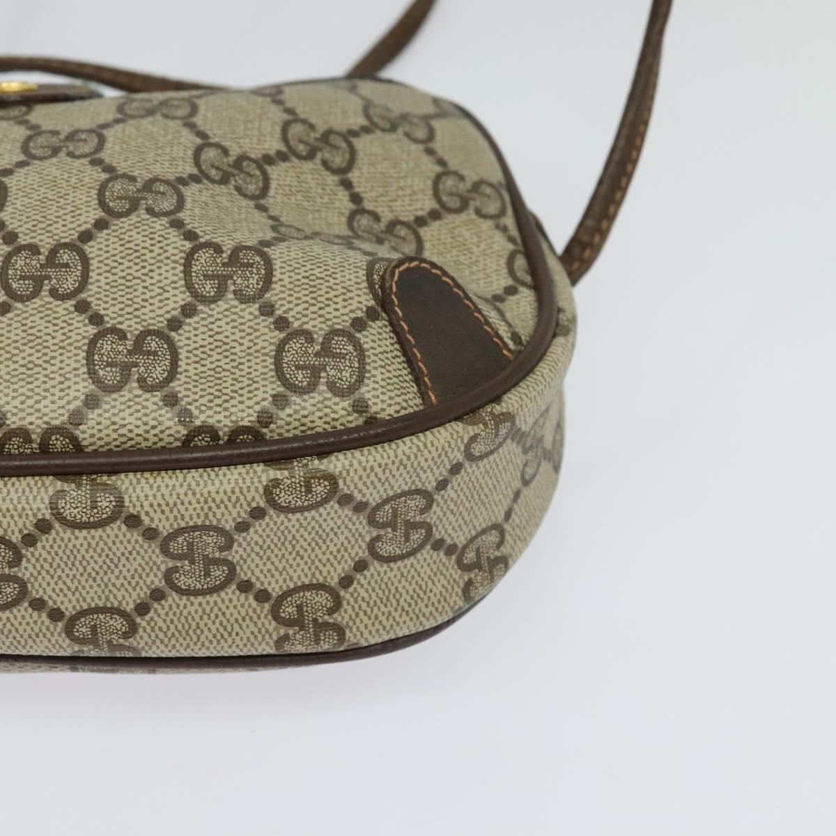 GUCCI GG Supreme Web Sherry Line Bag PVC Beige Gold Red 89 02 066 Auth BA2391