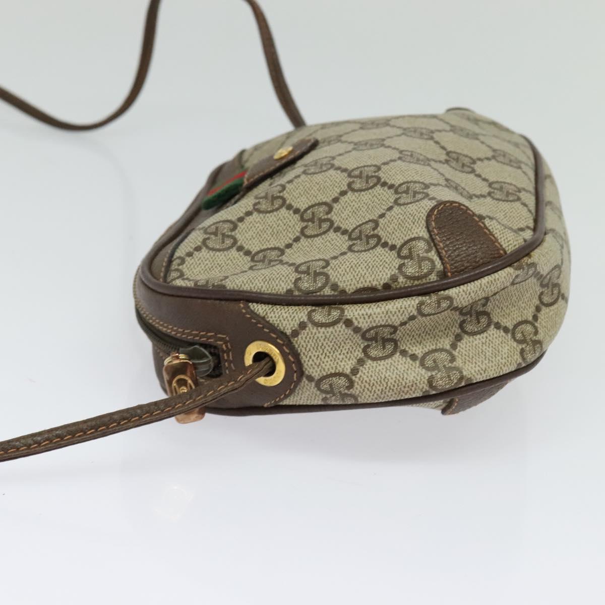 GUCCI GG Supreme Web Sherry Line Bag PVC Beige Gold Red 89 02 066 Auth BA2391