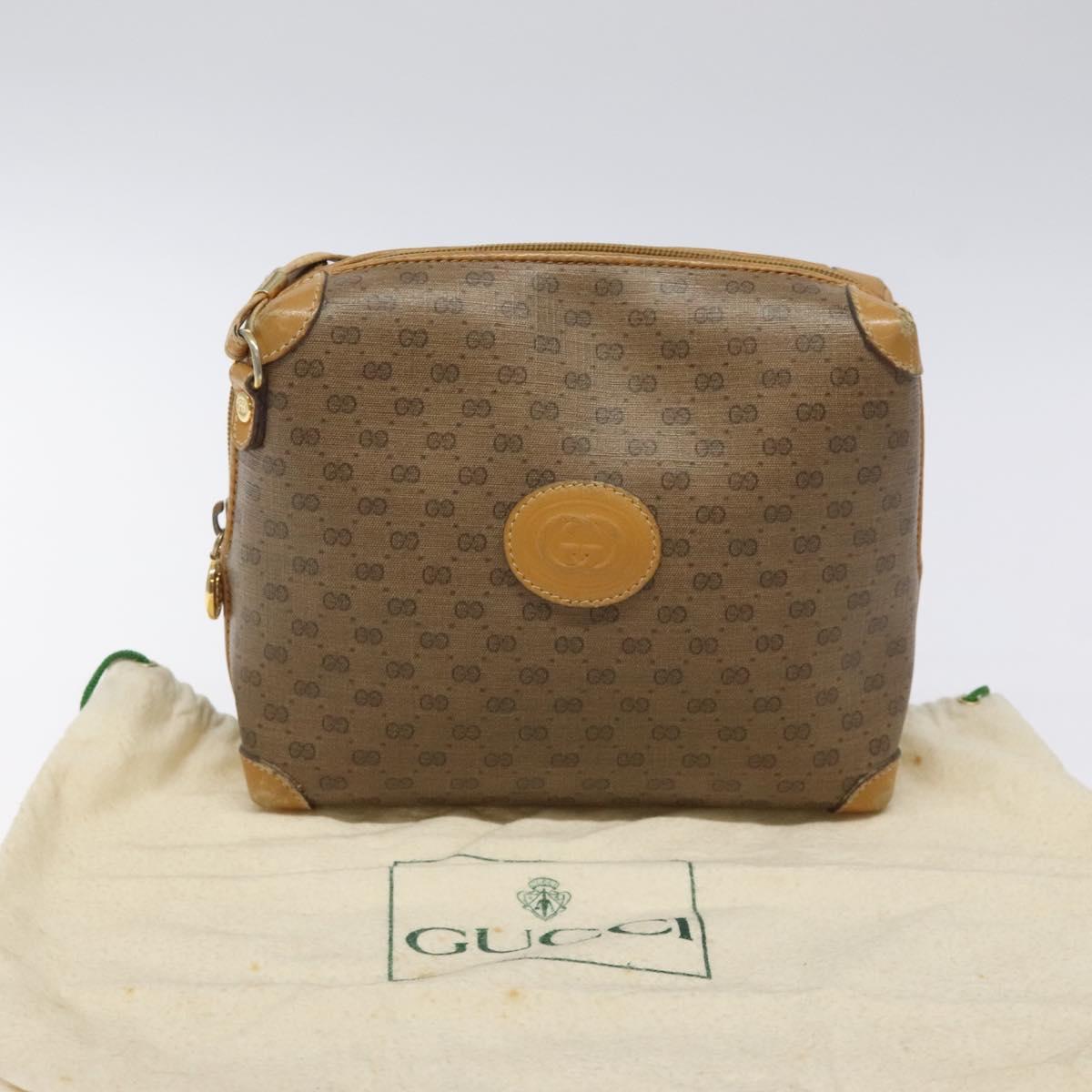 GUCCI Micro GG Supreme Shoulder Bag PVC Beige Gold 007 115 0093 Auth BA2396