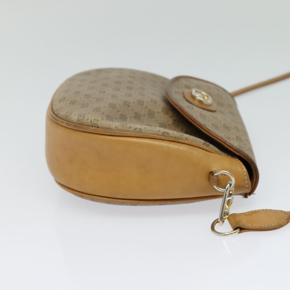 GUCCI Micro GG Supreme Shoulder Bag PVC Beige Gold Auth BA2397